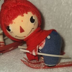 Raggedy Ann And Andy Vintage Christmas Ornaments Made In Japan Great Condition